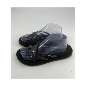 Teva Sandals Slip On Womens Size 9 Black Gray Strappy Casual Cottage Basic Plain